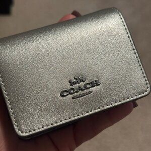 COACH Silver Mini Wallet on a Chain Crossbody WOC